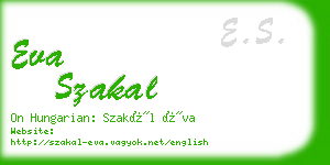 eva szakal business card